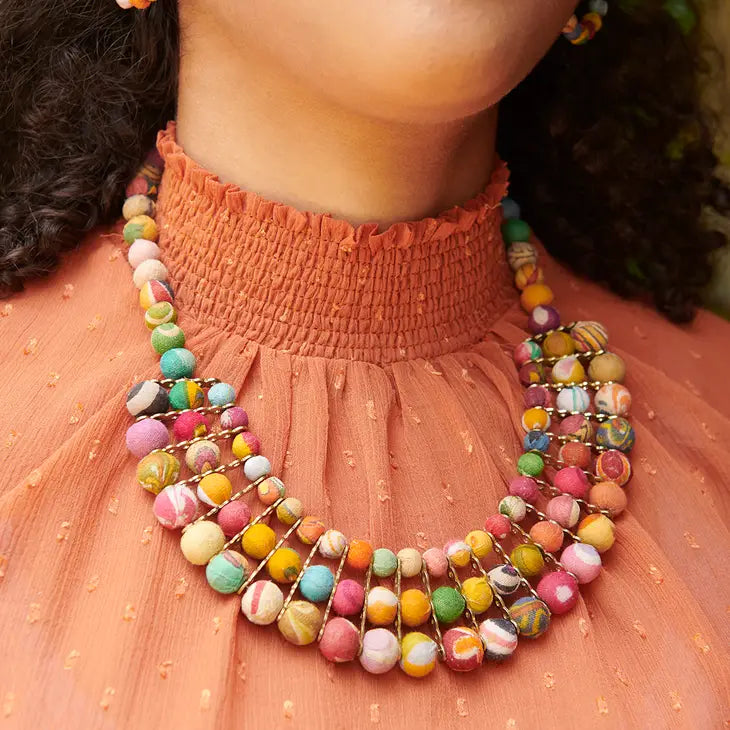 Kantha Gilded Collar Necklace