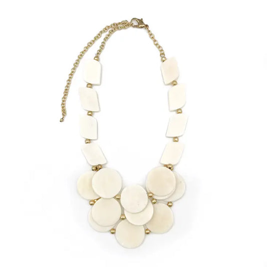 Modern White Bib Necklace