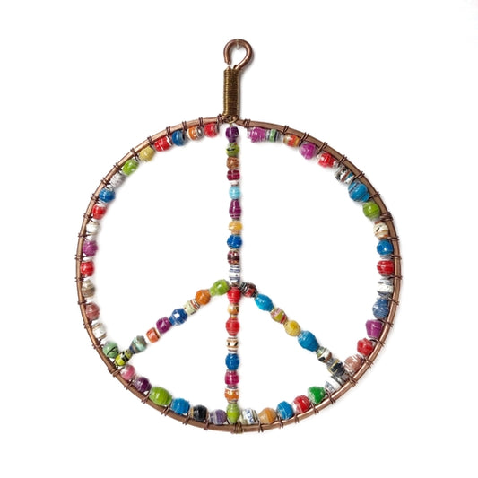 Peace Sign Beaded Ornament