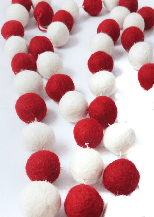 Holiday Red and White Garland