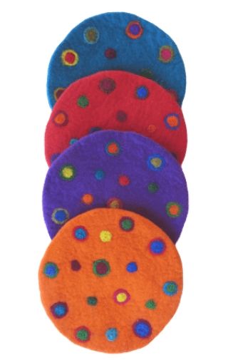 Needle Felt Trivet Multi Dot