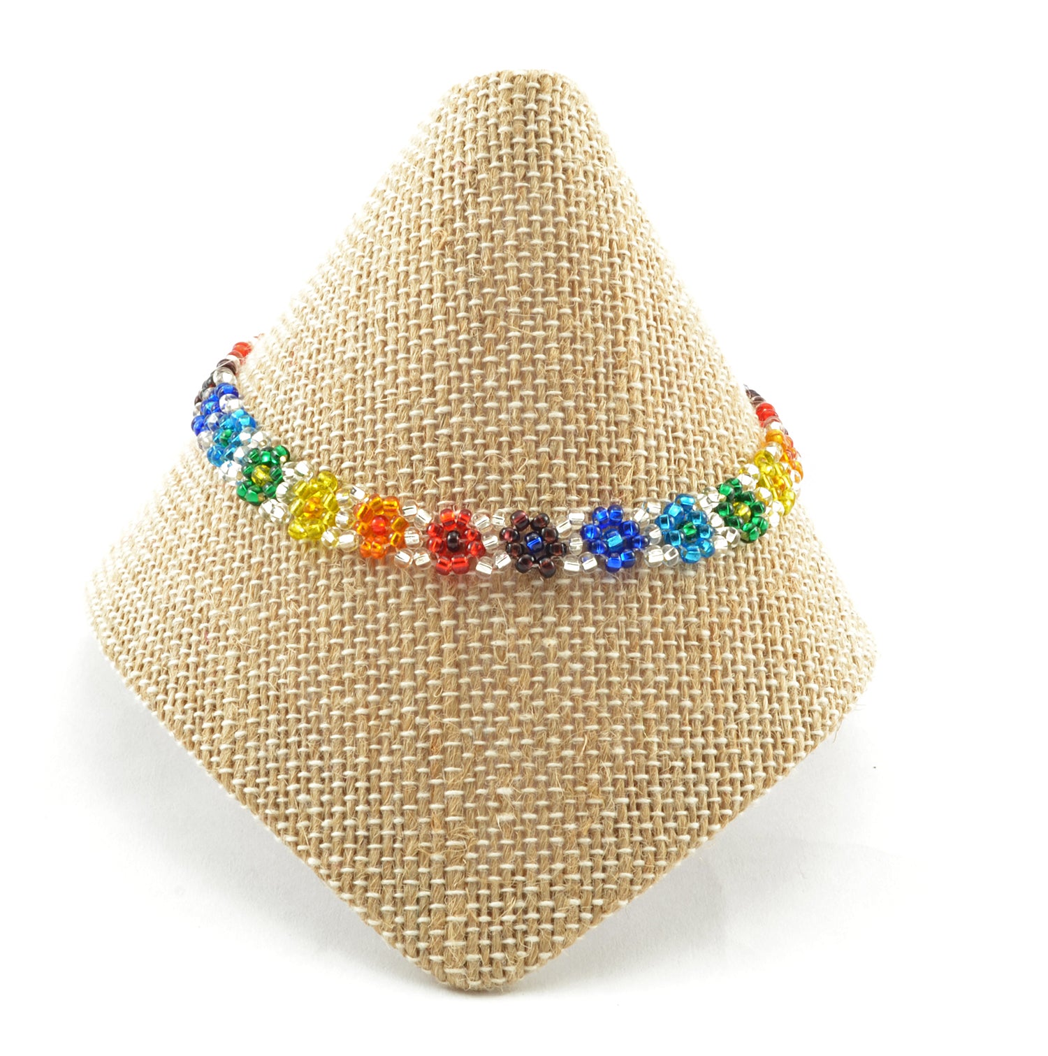 Bulk Daisy Flower Seed Bead Bracelet - Choose Your Favorite String Color! 10 Bracelets (-10%)