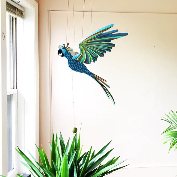 Blue Cockatiel Parrot Flying Bird Mobile