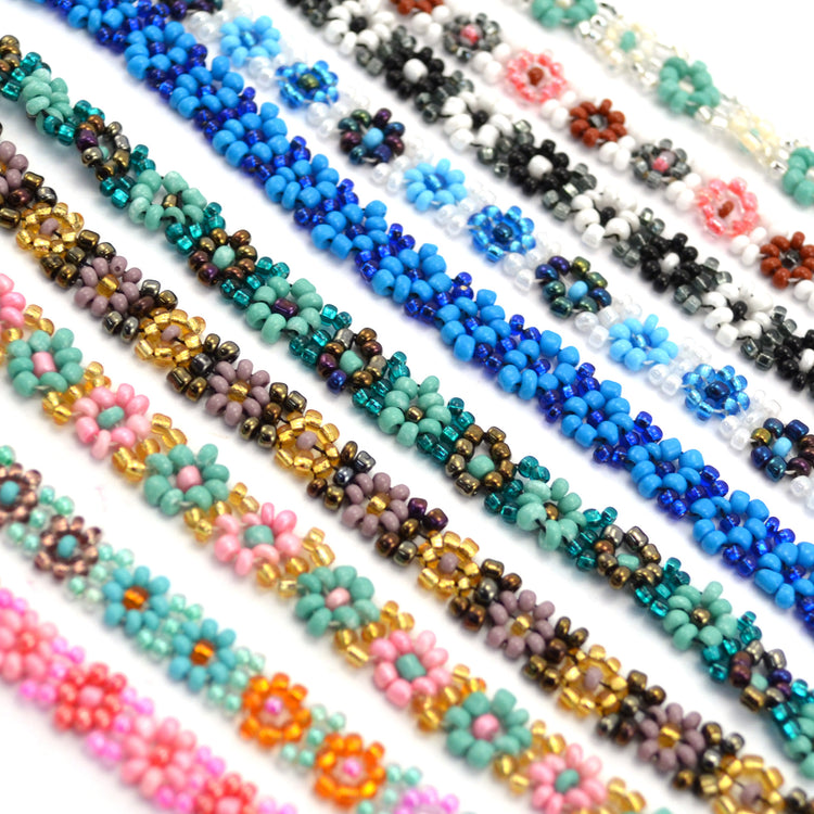 seed bead flower necklace Fair Trade Flower Necklace – Lucia's World Emporium