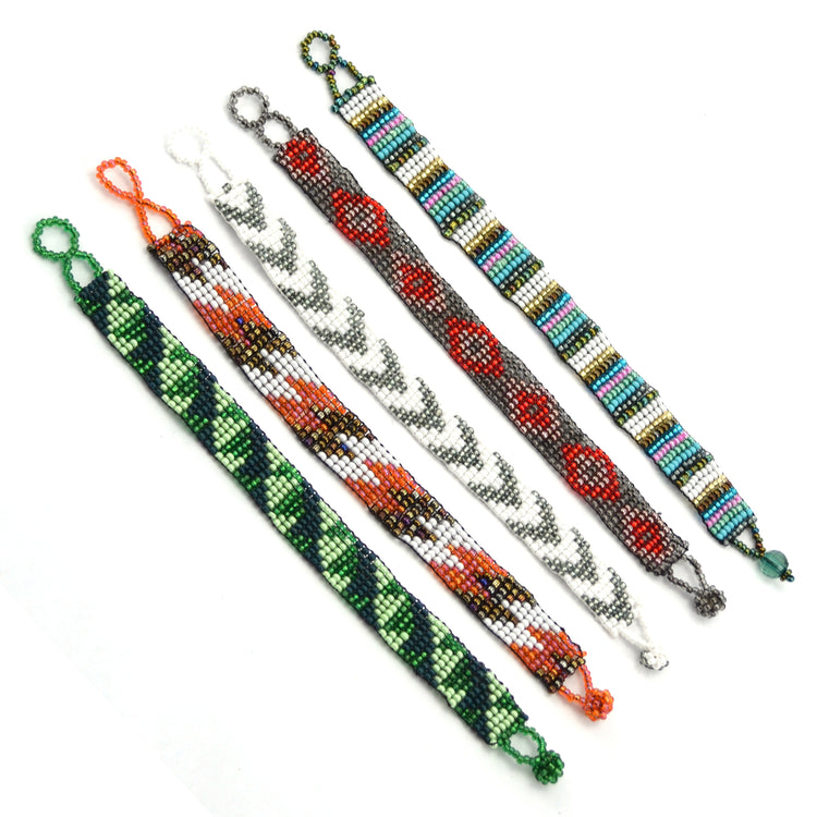 Lucia's World Emporium fair trade and hand beaded friendship bracelets in various colors from Guatemala