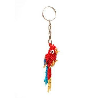 beaded parrot key chain