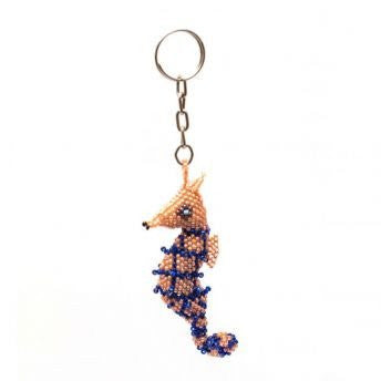hand-beaded seahorse key chain handmade in Guatemala