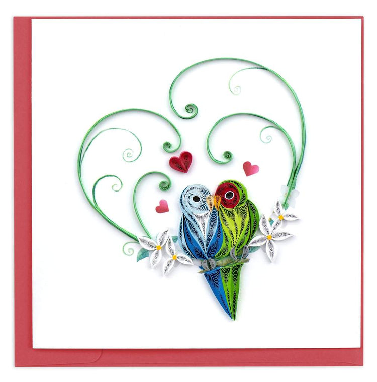 Fair Trade Love Birds Quilled Card Vietnam