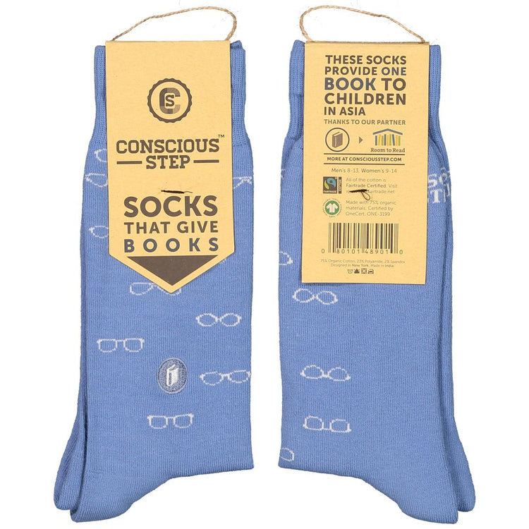Blue socks socks that give books conscious step