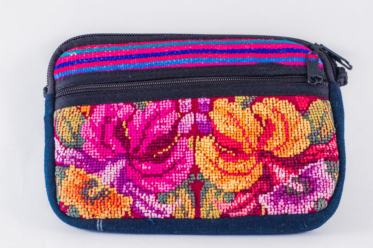 Lucia's World Emporium Fair Trade Handmade Guatemalan Oval Two Zipper Bag