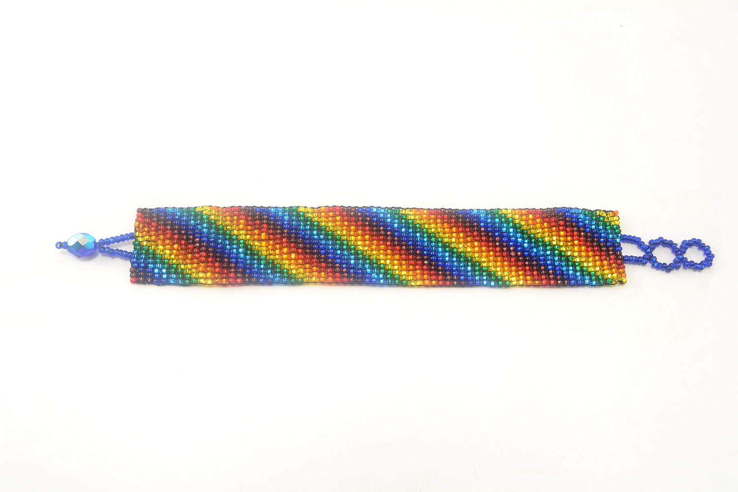 Lucia's World Emporium Fair Trade Handmade Guatemalan Beaded Medium Friendship Bracelet in Rainbow