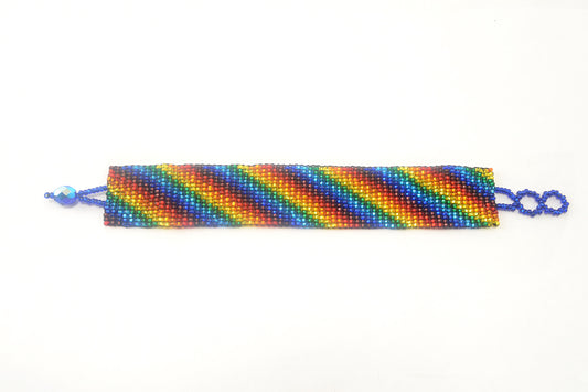 Lucia's World Emporium Fair Trade Handmade Guatemalan Beaded Medium Friendship Bracelet in Rainbow
