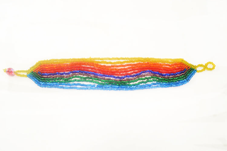 Lucia's World Emporium Fair Trade Handmade Guatemalan Beaded Rainbow 12 Strand Bracelet