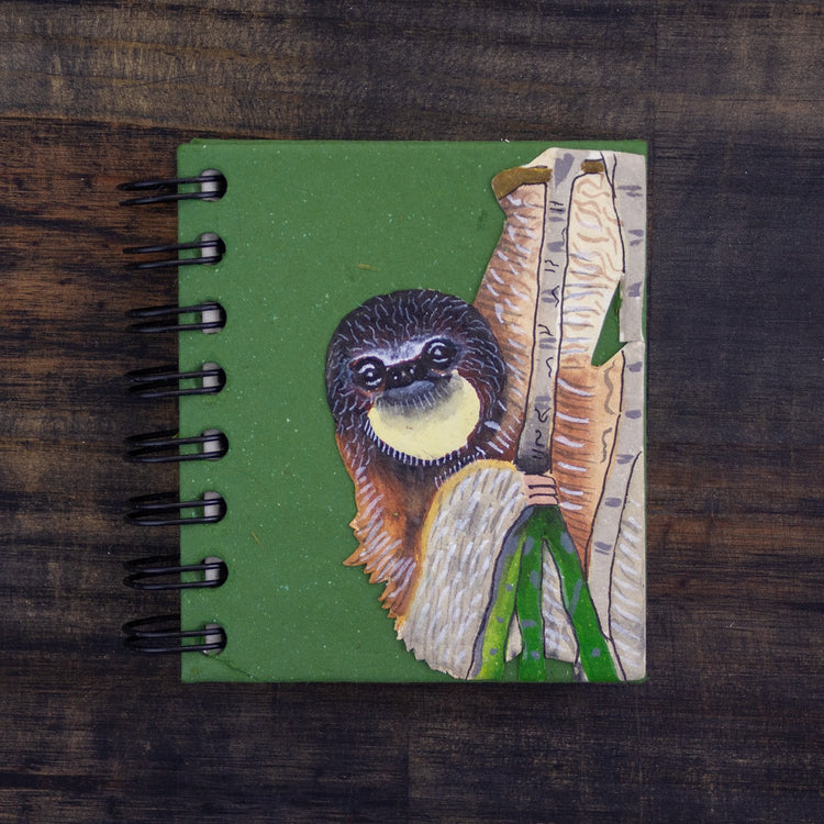 Sloth Dark Green Small Notebook