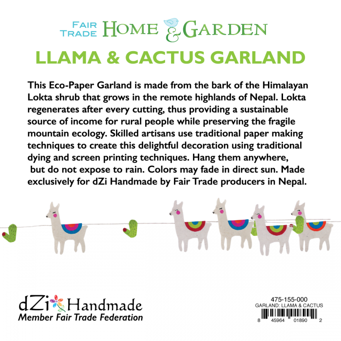Nature Garland Llama and Cactus