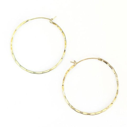 Brass Bamboo Hoops