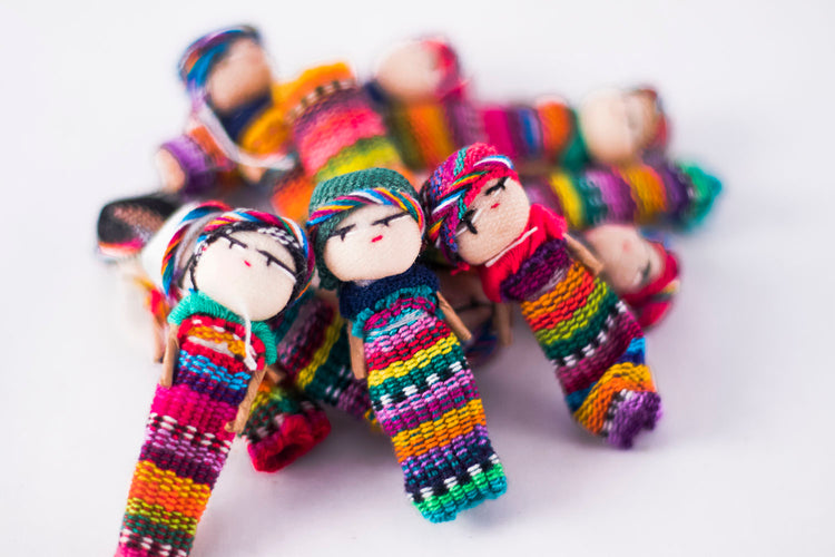 worry dolls small mini figurine decorative handmade cotton